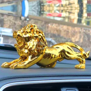 Lion Decoration For Car Dashboard - Golden