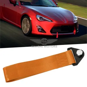 Car Front Bumper Strap Tow Hook - Orange