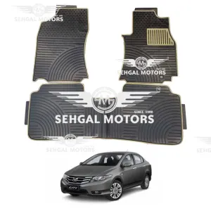 Honda City Rubber Floor Mat Smoke with Beige Border 3pcs Model 2008 - 2021