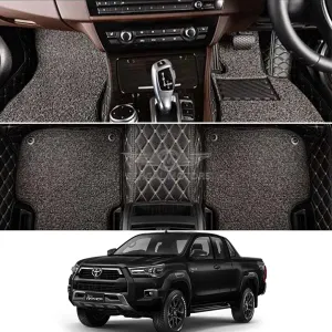 Toyota Hilux Revo 7D Eco Floor Mat Black with Black 3pcs Model 2017-2021
