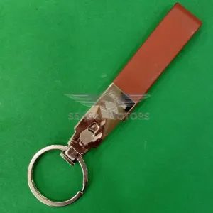 Suzuki Leather Strip Key Chain Large. Brown