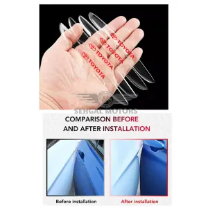 Toyota Logo Transparent Door Guards | Side Door Edge Protector