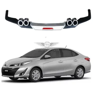 Toyota Yaris Back Bumper Diffuser Black and Silver Model 2020-2021