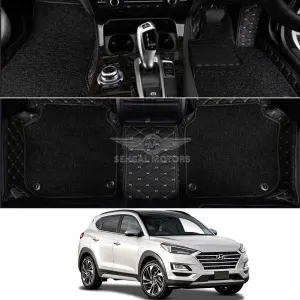 Hyundai Tucson 9D Floor Mat Black with Beige 3pcs Model 2020-2021