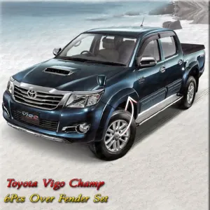 Toyota Hilux Vigo Champ Over Fender OEM Style White 6Pcs set Model 2006-2016
