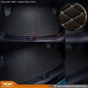 Proton Saga 7D ECO Trunk Mat Black with Beige Stitch Model 2020-2022