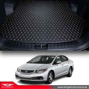 Honda Civic 7D ECO Trunk Mat Black With Black Stitch Model 2012-2016