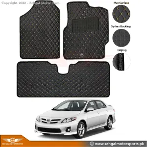 Toyota Corolla 7D Eco Floor Mat Black with Beige Stitch Model 2012-2015