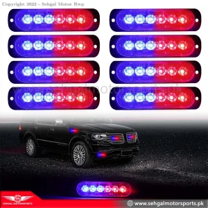 LED-106H-4D 12V High Poser Multi Function LED Grill Flasher Red/Blue