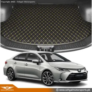 Toyota Corolla 7D Eco Trunk Mat Black With Beige Stitch Model 2017-2021
