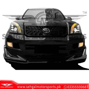 Toyota Prado Fj120 Front Body Kit FJ150 Style With LED Black Model 2002-2008