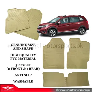 Honda BRV Rubber Floor Mat Beige (Imported) Model 2017-2021