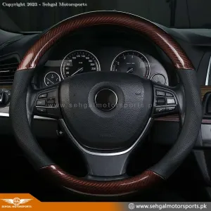 Universal Leather Steering Cover Carbon