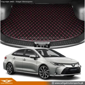 Toyota Corolla 7D Eco Trunk Mat Black With Red Stitch Model 2022-2023