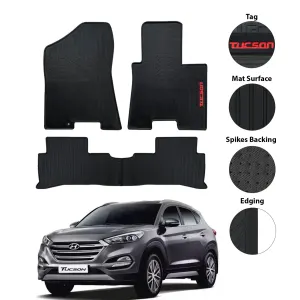 Hyundai Tucson Rubber Floor Mat Black (3PCS) Model 2020 - 2021