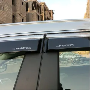 Proton X70 - Air press / Sunvisor 6pcs Black with Steel Chrome Pated