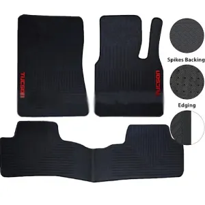 Hyundai Tucson Rubber Floor Mat Smoke With Beige Border 3pcs Model 2020 - 2021
