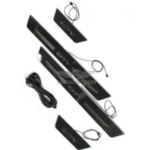 Honda City Glass LED Sill Plates With Running Light Model 2015-2021