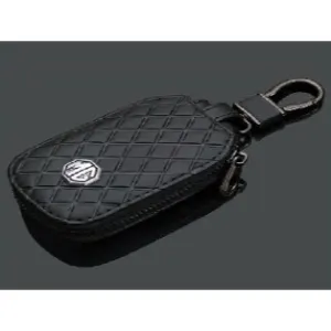 MG HS Key Pouch 7D Style With Logo & Key Chain - Black