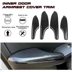 Honda Civic Door Arm Rest Trim Carbon Fiber Set Model 2022-2023