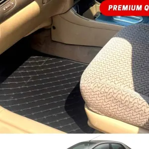 Honda City 7D Floor Mats Black with Beige Stitch Model 2022