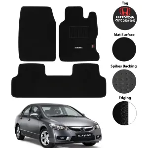 Honda Civic Carpet Floor Mat Irani Black Model 2015