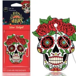Aroma Car Air Freshener Card Los Muertos Series - Silver Tattoo