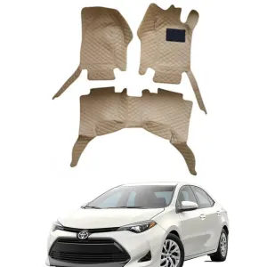 Toyota Corolla 7D Eco Floor Mat Black With Beige Stitch Model 2017-2021