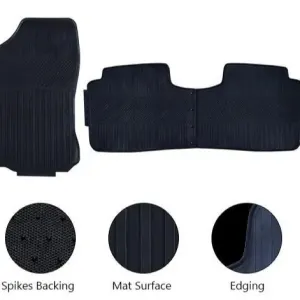 Prince Pearl Rubber Floor Mat Black 3 Pcs - Model 2020-2021
