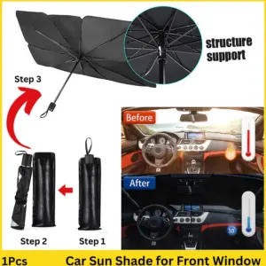 Car Umbrella Sun Shade Cover for Windshield UV Reflecting