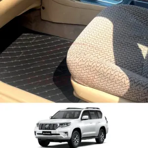 Toyota Prado FJ150 7D Floor Mat Black with Black 4 Row Model 2009-2018