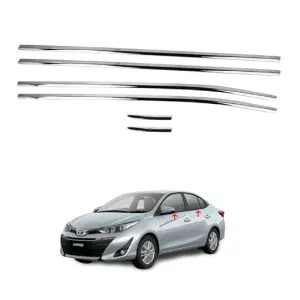 Toyota Yaris Weather Strips Chrome 6 Pcs - Model 2020-2021