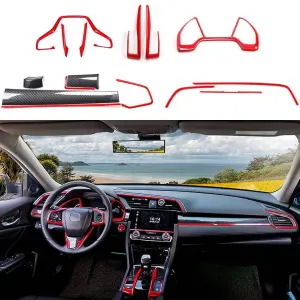 Honda Civic Dashboard Trim Red (12PCS) Model 2016-2021