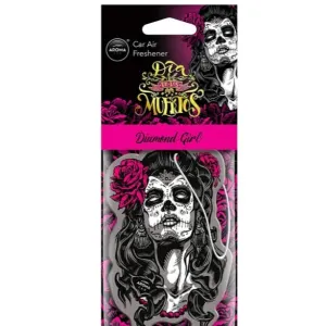 Aroma Car Air Freshener Card Los Muertos Series - Pink/Blue Diamond Girl