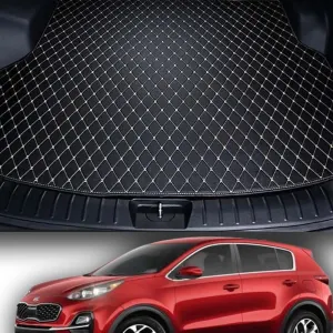 KIA Stonic 7D Trunk Mat Black With Beige Stitch Model 2020-2021