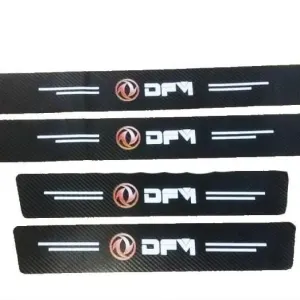 DFM/DFSK Logo Side Door Edge Guard Door Sill Scuff Plate Protection Strips Carbon Fiber