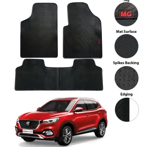 MG HS Rubber Floor Mat Smoke with Beige Border  Model 2021