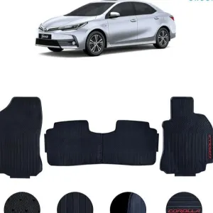 Toyota Corolla Rubber Floor Mat Beige 3 Pcs - Model 2014-2021