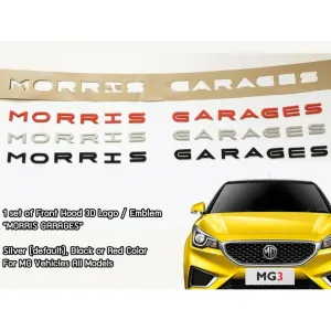 MG Bonnet Monogram Morris Garages Black / Chrome