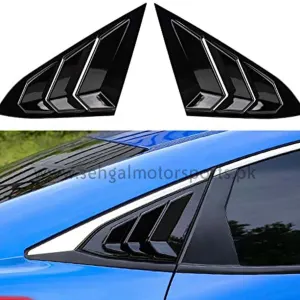 Honda Civic Quarter Glass Rack Lamborghini Style Louver Vents  Glossy Black Pair- Model 2022-2023