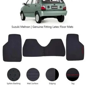 Suzuki Mehran Rubber Floor Mat Diamond Grey 3pcs Model 2014