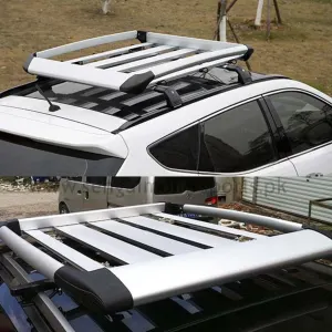 Universal Luggage Roof Rack Aluminum Silver 55inch