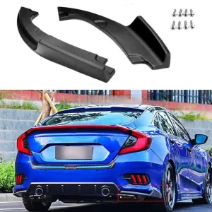 Civic Back Bumper Splitter 2PCS Glossy Black Model 2016-2021