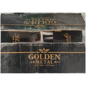 Bath Set Golden Metal Gold Lever Black