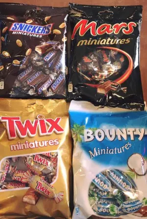 BOUNTY+MARS+SNICKER+TWIX  MINIATURES 150G ALF