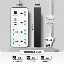 CHINA EXTENSION MODEL TUMH 6 SOCKT 3 USB 1 CT