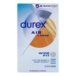 DUREX CONDOMS AIR LARGE WIDE FIT 10PCS